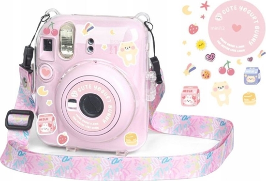 Изображение Pokrowiec LoveInstant Futera Etui Case Pokrowiec Do Fujifilm Instax Mini 12 + Naklejki / Jogurtowy Królik
