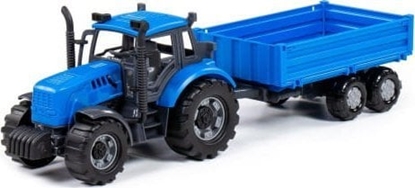 Attēls no Polesie Polesie 91253 Traktor "Progres" inercyjny z przyczep burtow niebieski w pudeku