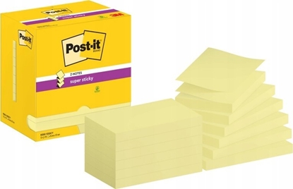 Attēls no Post-It 3M Karteczki samoprzylepne POST-IT Super Sticky Z-Notes do podajnika, 76x127mm, 12x90 kart., óty