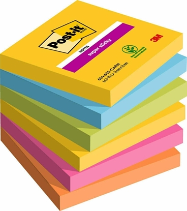 Picture of Post-It 3M Karteczki samoprzylepne Post-it® Super Sticky, CARNIVAL, 76x76mm, 6x90 kart.
