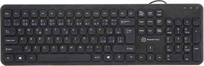 Attēls no Powerton Powerton WPK102, klawiatura Slim CZ/SK, klasyczna, przewodowa (USB), czarna, cicha