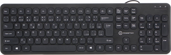 Picture of Powerton Powerton WPK102, klawiatura Slim CZ/SK, klasyczna, przewodowa (USB), czarna, cicha