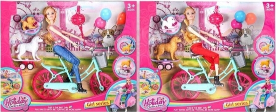 Изображение Pro Kids Lalka na rowerze ze zwierzakami
