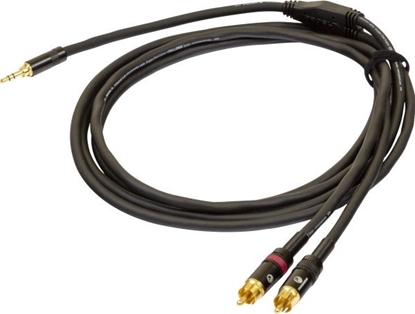 Picture of PROEL 3.5mm stereo male - 2 x RCA male, 5m, black