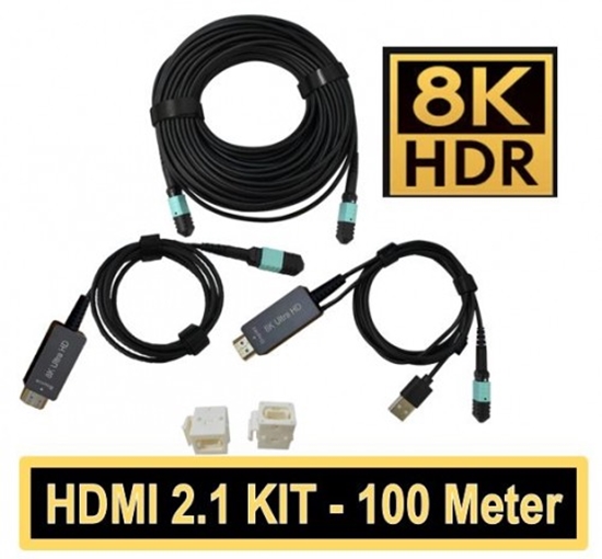 Изображение Profesionāls Optiskā divvirzienu savienotājvada komplekts HDMI 2.1 AOC , 8K@60, 4K@120, garums 150m