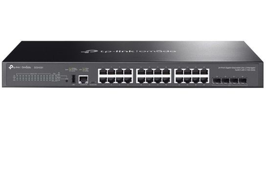 Picture of Przełącznik zarządzalny Omada 24-Port Gb Stackable Lite L3 SG5428X 24× Gigabit RJ45 Ports, 4× 10G SFP+ Slots, RJ45/USB Type C Console Port