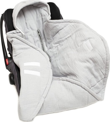 Attēls no PULP BAMBOO Kocyk do fotelika mulinowy- Siwy