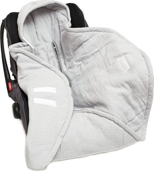 Picture of PULP BAMBOO Kocyk do fotelika mulinowy- Siwy