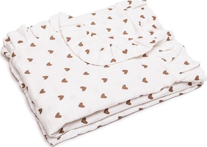 Attēls no PULP BAMBOO Kocyk Mulinowy 90x100 cm Serduszka z falbankami