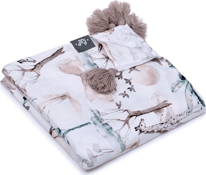 Attēls no PULP BAMBOO Otulacz baweniany z pomponikami - Safari