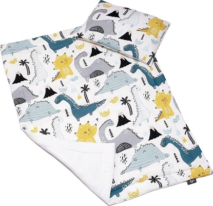 Picture of Pulp Pulp, Zestaw pocieli bambusowej z jonami srebra, Dinozaury: koderka 73x90 cm, poduszka 32x42 cm