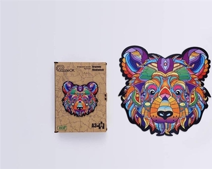 Attēls no PuzzleOK Puzzle drewniane eko 39 Brzowy niedwied A3
