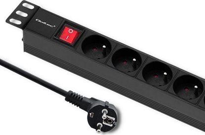 Picture of Qoltec Listwa zasilajca do szafy RACK 1U 16A PDU 8xFRENCH 2m (54471)