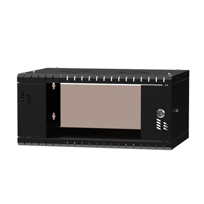 Picture of Rack Cabinet 19" 4U 350mm Glass Door Black