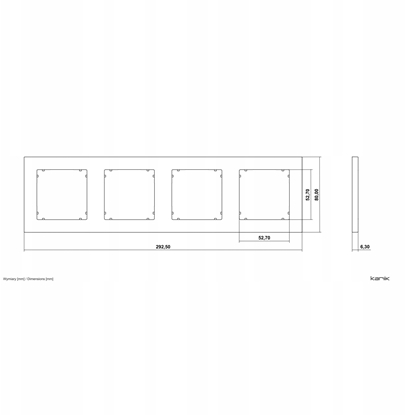 Picture of Ramka uniwersalna poczwórna Karlik Taupe Mini 60MR-4 szara