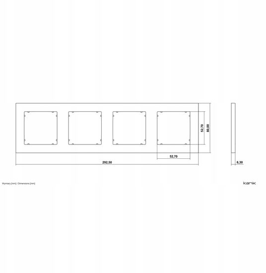 Picture of Ramka uniwersalna poczwórna Karlik Taupe Mini 60MR-4 szara