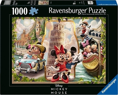Изображение Ravensburger Puzzle 1000 Disney Classics Wakacje Miki i Mini