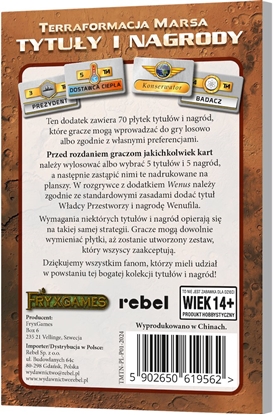Attēls no Rebel Dodatek do gry Terraformacja Marsa: Tytuy i nagrody