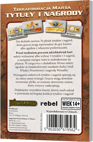 Picture of Rebel Dodatek do gry Terraformacja Marsa: Tytuy i nagrody