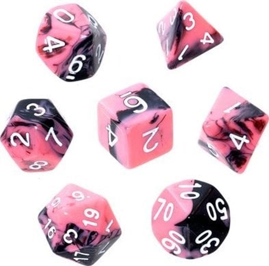 Изображение Rebel Komplet koci REBEL RPG - Dwukolorowe - Róowo-czarne (biae cyfry)