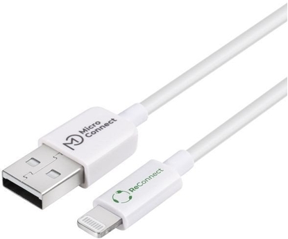 Изображение Kabel USB MicroConnect USB-A - Lightning 1 m Biay (ECO-LIGHTNING1)