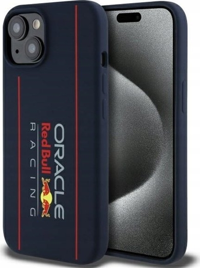 Picture of Red Bull RBHMP15S24SIOLRV iPhone 15 6.1" hardcase navy blue/navy Silicone Vertical Logo MagSafe