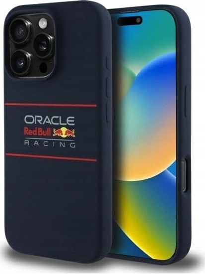 Picture of Red Bull RBHMP16X24SIHSRV iPhone 16 Pro Max 6.9" Hard Case Navy Silicone Horizontal Logo MagSafe