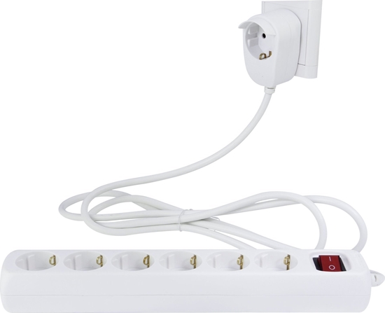 Picture of REV Multiple Socket Outlet 6+1- fold 5m +switch white Powersplit