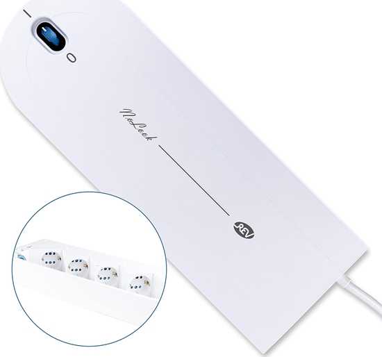 Picture of REV NoLook Socket Strip white 4=8 fold w.switch 1,4m 001540112