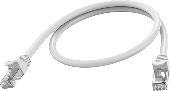 Picture of RJ45 (m) zu RJ45 (m) - STP geschirmtes Twisted-Pair - CAT 6a - 10 Gbps - 24 AWG - mit Knickschutz - 50 cm - weiss