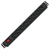 Picture of Roline PDU for Cabinet, 8x socket, 45°, 16A, with Switch, UTE Version, black, 2 m