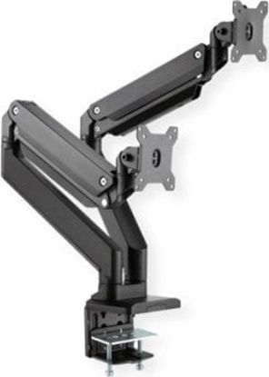 Picture of Roline Dual LCD Monitor Stand Pneumatic, Desk Clamp, Pivot, 5 Joints, , max. 15 kg, up to 35"