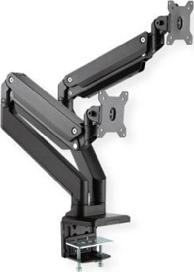Picture of Roline Dual LCD Monitor Stand Pneumatic, Desk Clamp, Pivot, 5 Joints, , max. 15 kg, up to 35"