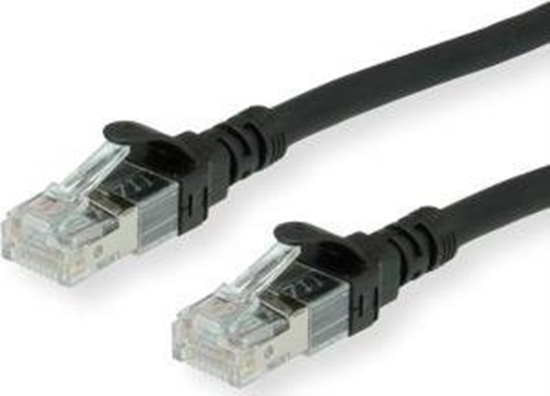 Picture of Roline ROLINE - Patch- Cable - RJ- 45 (M) to RJ- 45 (M) - 30 cm - UTP - CAT 6a - halogen free, shaped, stranded - black (21.15.2986)