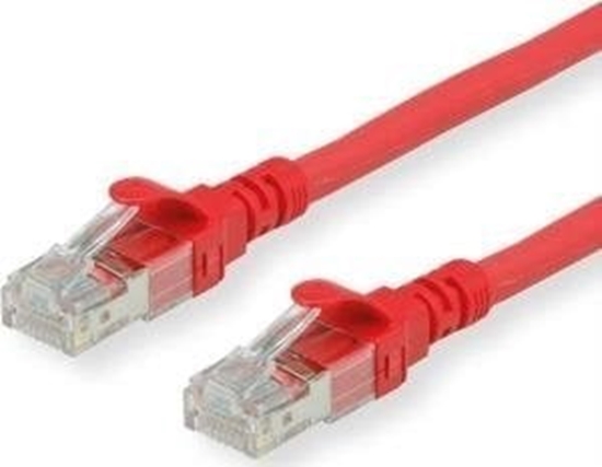 Picture of Roline ROLINE - Patch- Cable - RJ- 45 (M) to RJ- 45 (M) - 30 cm - UTP - CAT 6a - halogen free, shaped, stranded - red (21.15.2982)