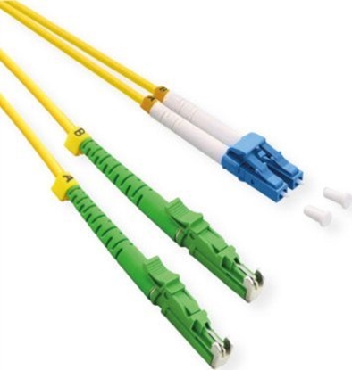 Attēls no Roline FO Jumper Cable LSH Duplex, 9/125µm, OS2, LSH APC / LC UPC, LSOH, yellow, 3 m