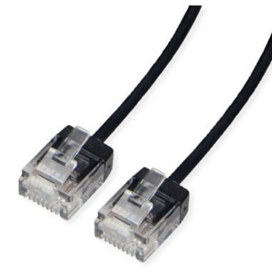 Picture of Roline UTP Data Center Patch Cord Cat.6A (Class EA), LSOH, Slim, Ultra Short Connector, black, 0.5 m
