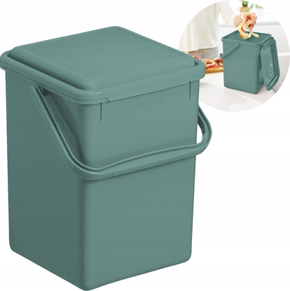 Изображение Rotho Bio affaldsspand, Rotho, mørkegrøn, plast, 9 l, med lufttæt låg