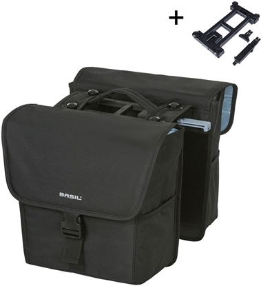 Picture of Sakwa miejska podwójna BASIL GO DOUBLE BAG MIK 32L MIK System (ready to go) solid black (NEW 2025)