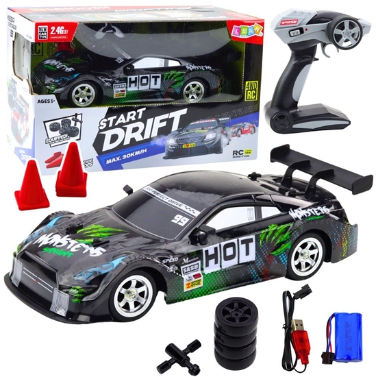 Picture of Samochód Wycigowy Auto Do Driftu RC Czarno Zielone 30km/h 1:16 LEAN Toys