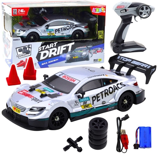 Picture of Samochód Wycigowy Auto Do Driftu RC Srebrne 30km/h 1:16 LEAN Toys