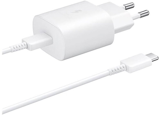 Picture of Samsung EP-TA800EWE + EP-DA705BWE Samsung 25W Travel Charger + USB-C/USB-C Data Cable White (OOB Bulk)