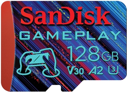 Picture of SanDisk GamePlay microSDXC 128GB, R 190MB/s, W 130MB/s, UHS-I, V30, U3, C10