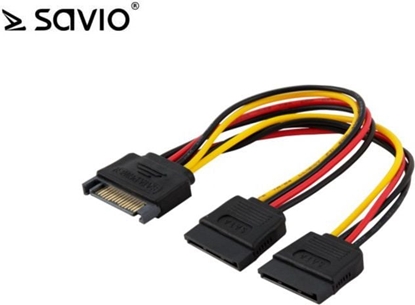 Изображение Savio SATA 15-pin - SATA 15-pin x2, 0.18m, Wielokolorowy (SAVIO AK-17)