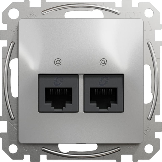 Picture of Schneider Electric Sedna Design Gniazdo komputerowe 2xRJ45 kat.6 UTP srebrne aluminium SDD113462