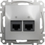 Picture of Schneider Electric Sedna Design Gniazdo komputerowe 2xRJ45 kat.6 UTP srebrne aluminium SDD113462
