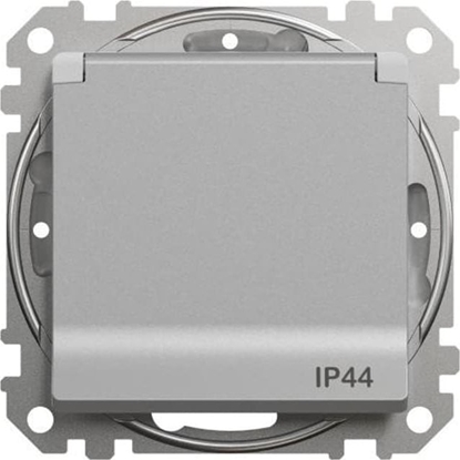 Picture of Schneider Electric Sedna Design, Gniazdo 2P+PE z przesonami IP44, srebrne aluminium