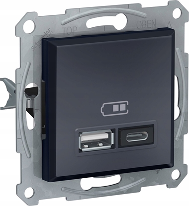 Picture of SCHNEIDERE Gniazdo adowania USB Schneider Asfora EPH2700371 podtynkowe A+C 2,4A bez ramki antracyt