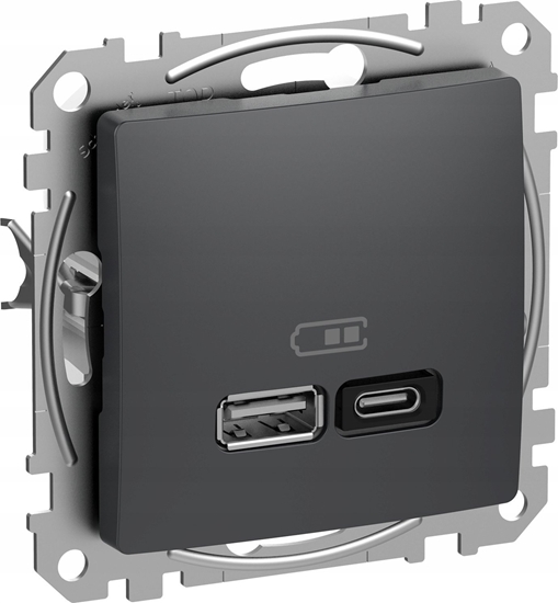 Picture of SCHNEIDERE Gniazdo adowania USB Schneider Sedna Design SDD114404 A+C 45W PD czarny antracyt