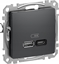 Picture of SCHNEIDERE Gniazdo adowania USB Schneider Sedna Design SDD114404 A+C 45W PD czarny antracyt